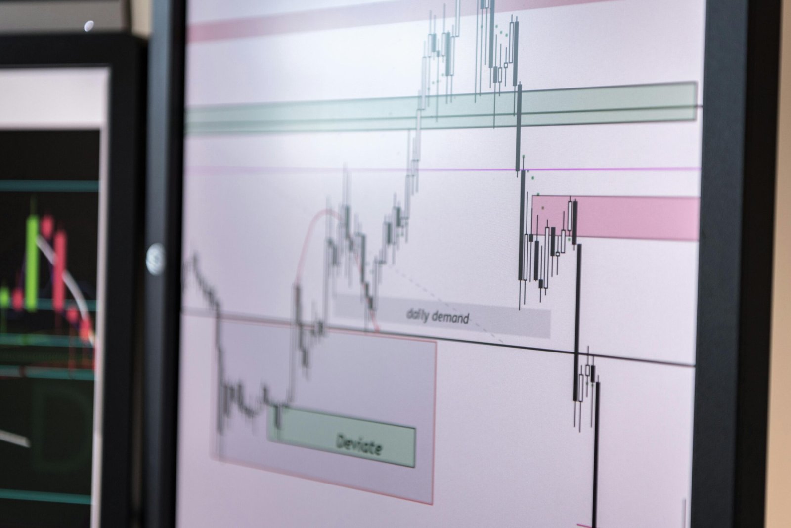 Detailed view of a trading chart analyzing cryptocurrency trends and market data.